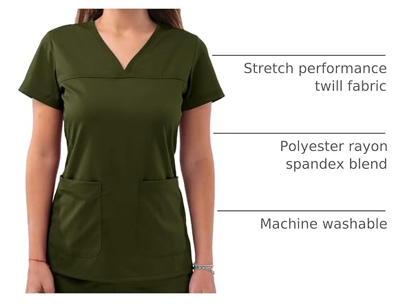 Adar Medical Uniforms Women (L) Adar Scrubs Olive