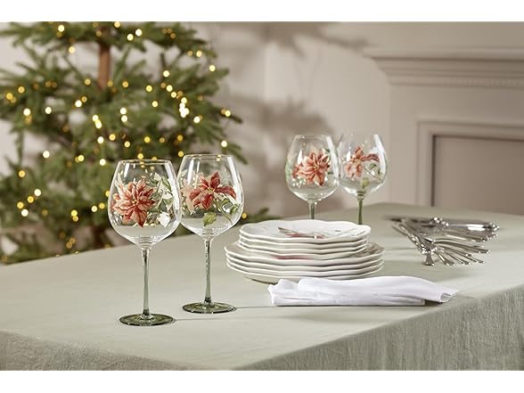 Lenox Glassware, Butterfly Meadow Balloon Wine Glasses, Set of 4