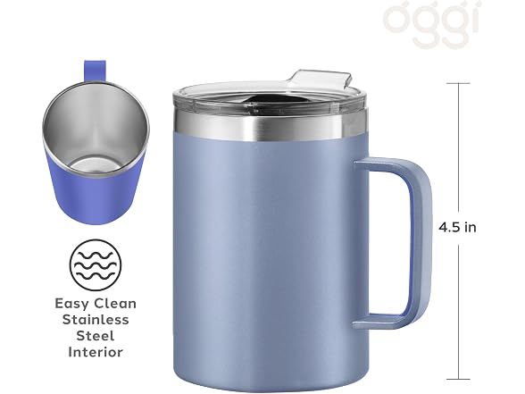 OGGI ThermoMug Stainless Steel Insulated Mug-Blue