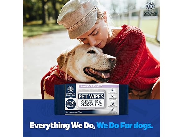 AKC Pet Wipes for Dogs & Cats – Hypoallergenic