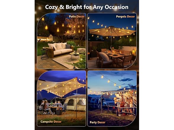 Brightown 58FT Solar String Lights
