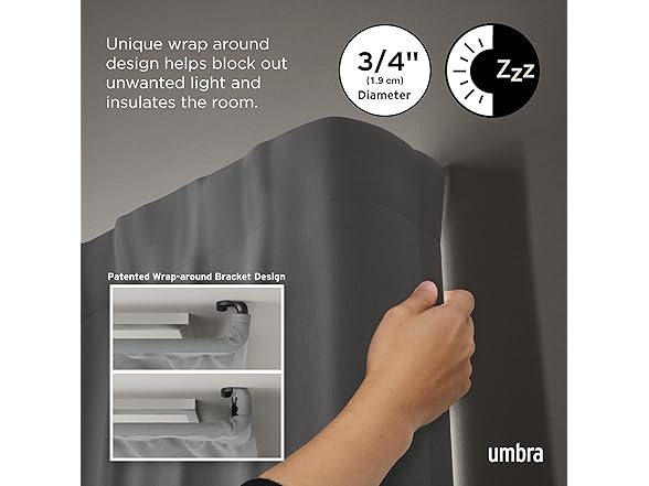 Umbra Twilight Curtain Rod Set – Wrap Around Design