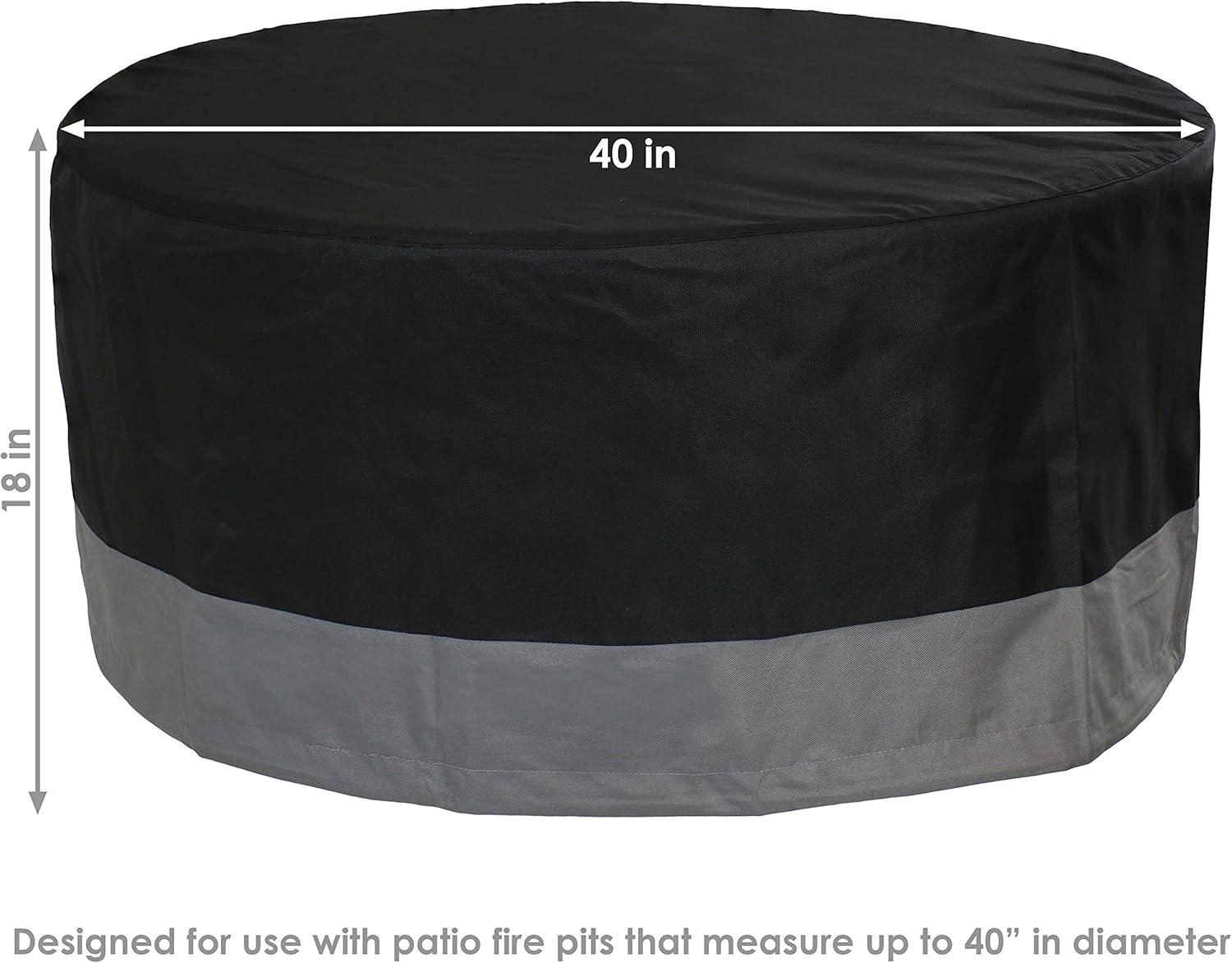 Sunnydaze Round Fire Pit Cover Gray/Black - Gallery 11