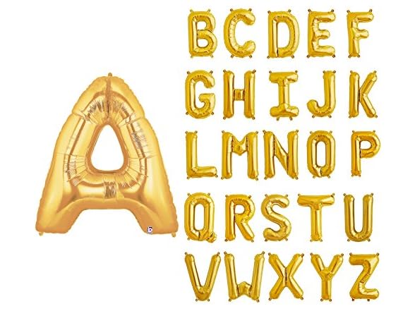 Betallic Large W Shaped Balloon, 40 Inch, Gold