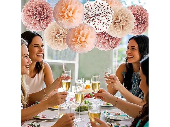 KUNYYI Rose Gradient Tissue Paper Pom