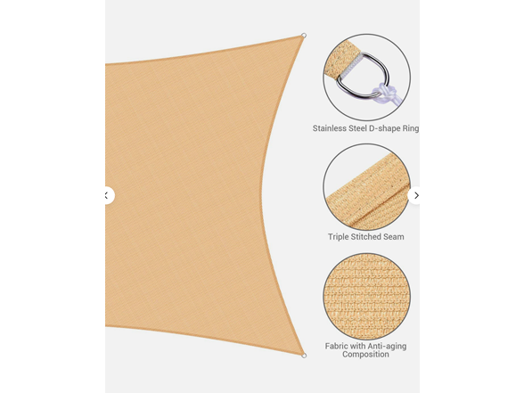 Yescom UV Block Rectangle Sun Shade Sail