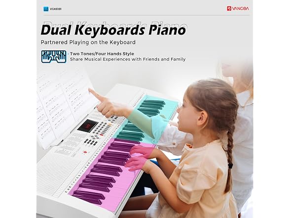 VANGOA White Electric Piano Keyboard
