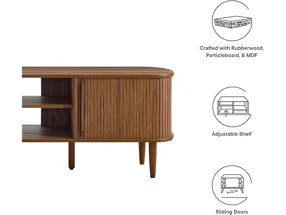 Modway Contour 63" TV Stand, Walnut