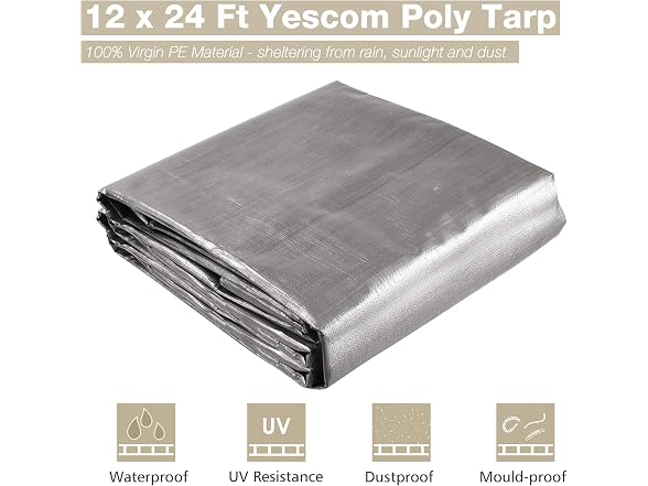 Yescom 10x15FT 10-Mil Plastic Tarp