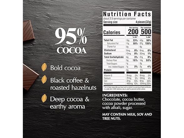 1CT Lindt 95% Cocoa Excellence Bar, 3.5 oz.