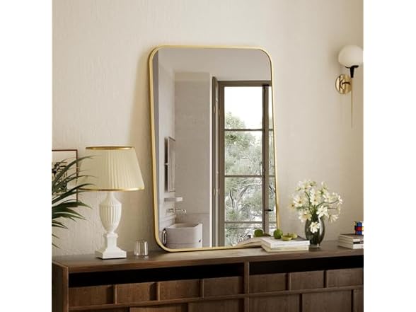 BEAUTYPEAK Wall Mounted Bathroom Mirror
