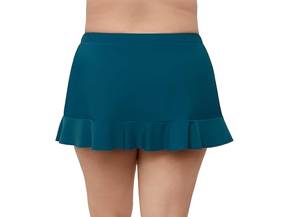 Aqua Green Women High Waist Slimming Ruffle Bottom