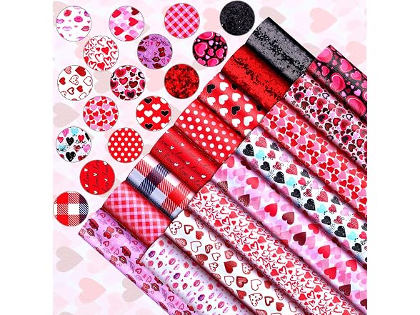 16 Pieces Valentine's Day Faux Leather