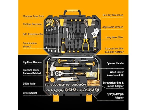 KOOPOOL Tool Set Kit for Mechanic Home