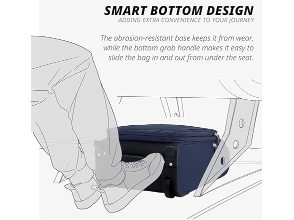 Verage 16 inch Underseat Carry On Luggage with Wheels, Navy 