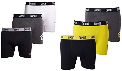 TapouT Men's Athletic Underwear - 6-Pack Stretch Athletic Boxer Briefs Training Breathable Athletic Fit No Fly