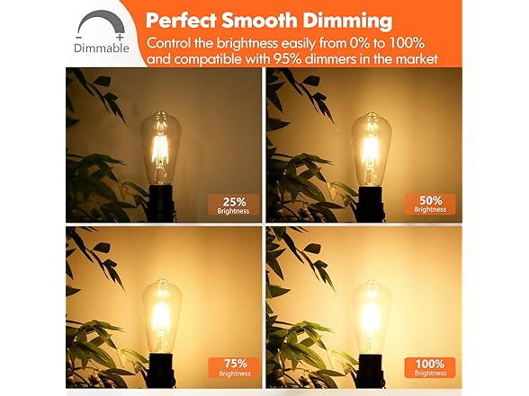 Dimmable Vintage LED Edison Bulbs, 4W 40W