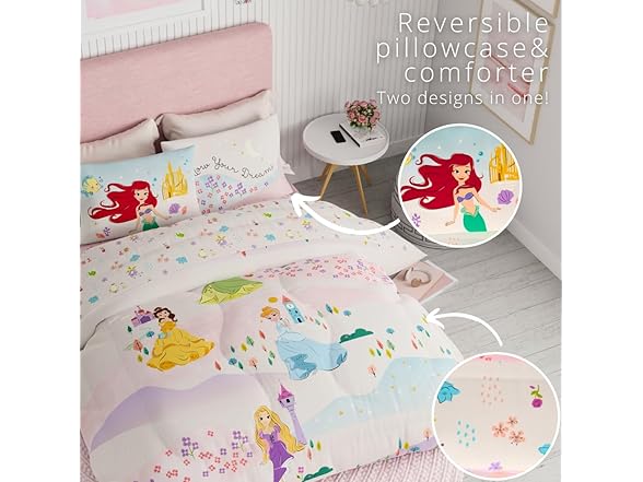 Franco Disney Princess Kids Bedding 5PC Set- Full