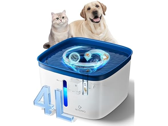 PETEMPO Cat Water Fountain135oz/4L Ultra Quiet Dog Water