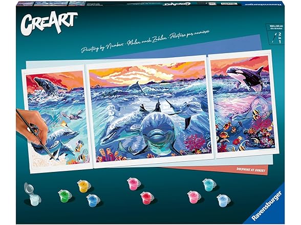 CreArt Dolphins Paint by Numbers Kit