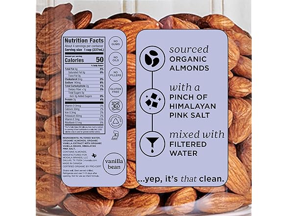 6PK Mooala Organic Simple Almond Milk Vanilla