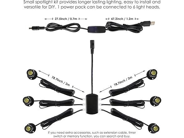 (6 Pack) DEDC Mini LED Spot Lights