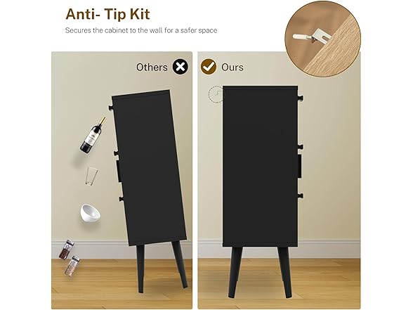 Storage Cabinet with Rattan Door