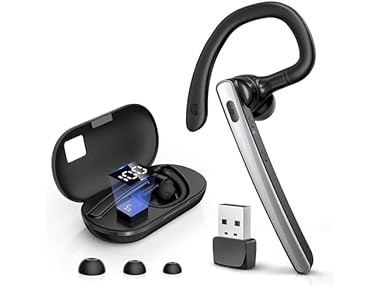 $9.99, Was $37.99, 73% Off! (NEW) TERUNSOUl Bluetooth Wireless Headset V5.3 dealfomo