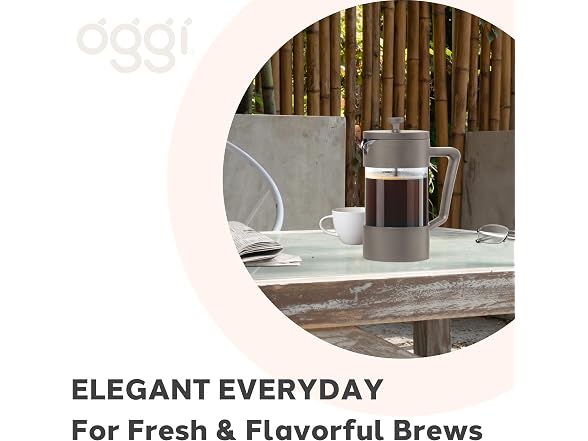Oggi Borosilicate Glass French Press Coffee Maker - 34oz