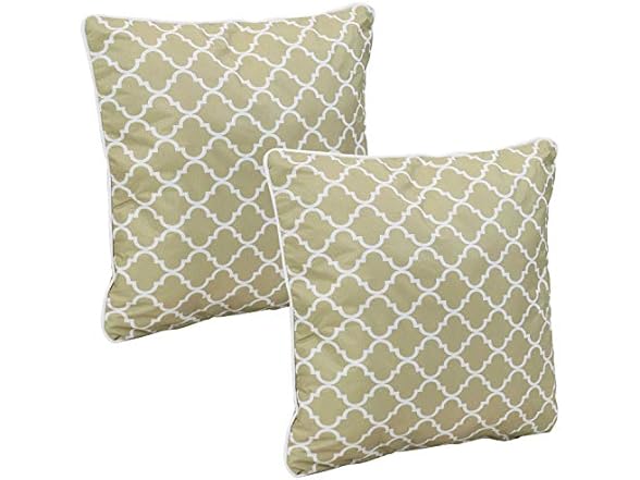 Sunnydaze Decor ZET-800 2 Tan/White Pillows Light Brow