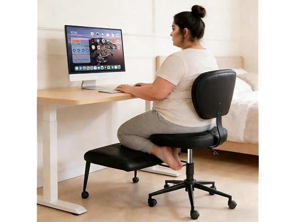 Ergonomic Cross Legged Office Chair Black