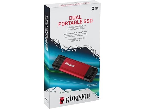 Kingston 2TB Dual USB-A/C Portable SSD