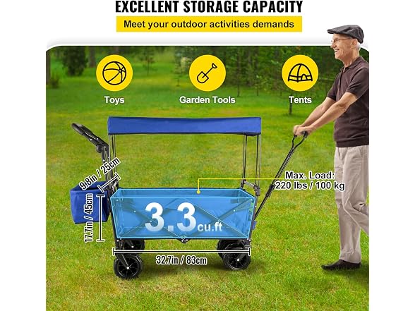 Extra Large Collapsible Garden Cart with