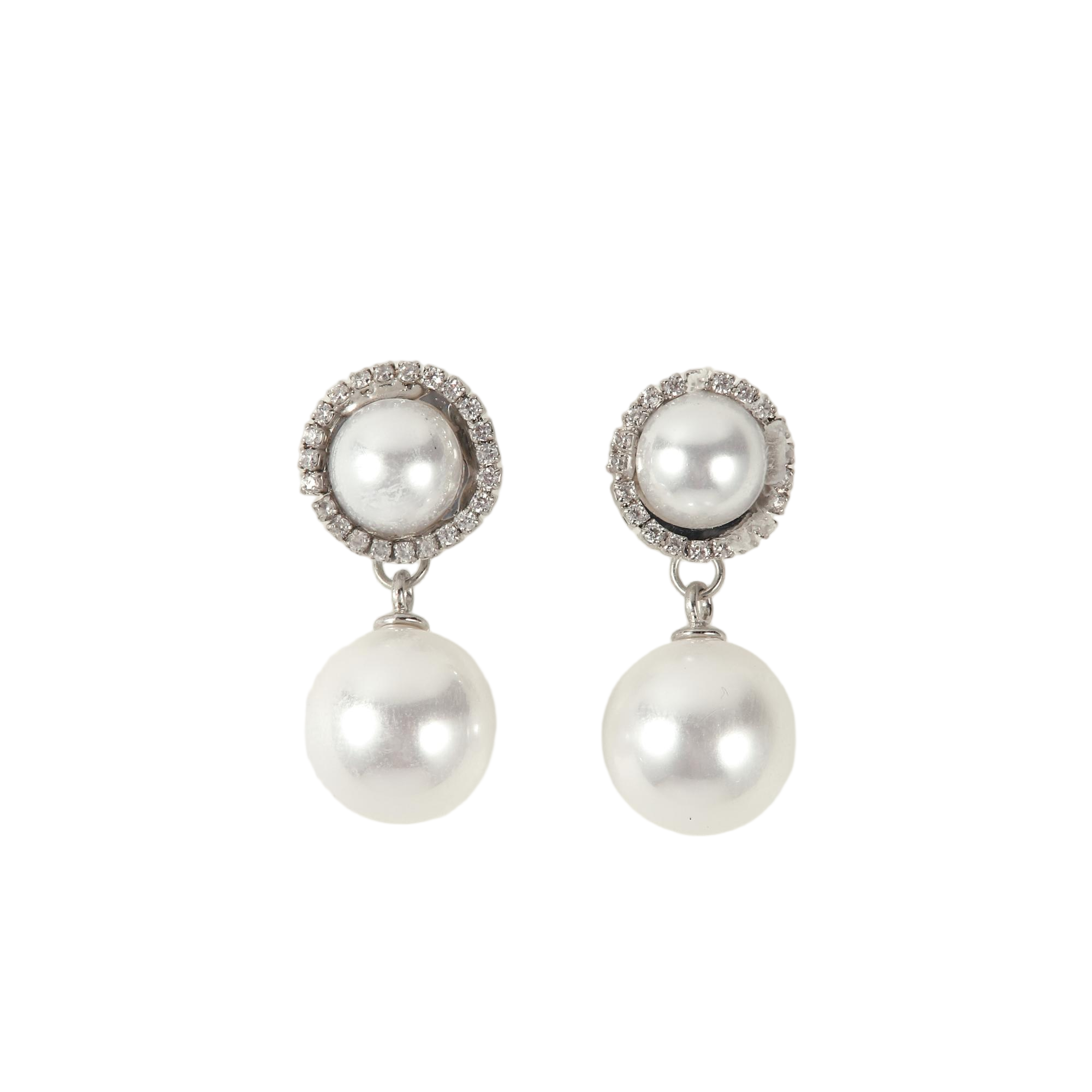 SS Double Mother of Pearl Drop Earrings - Gallery 5