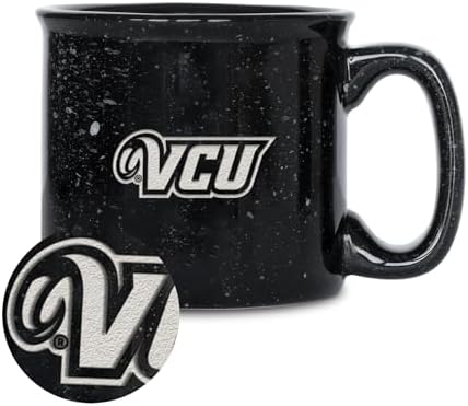 Rico Industries NCAA Virginia Commonwealth Rams Speckle 12oz Laser Engraved Campfire Mug