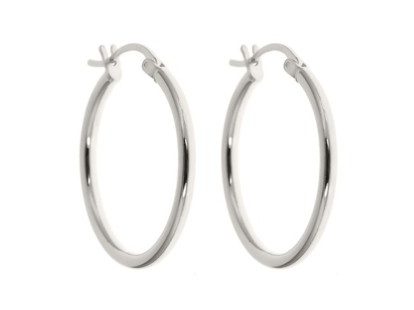 Yeidid Sterling Silver 25mm French Lock Hoops