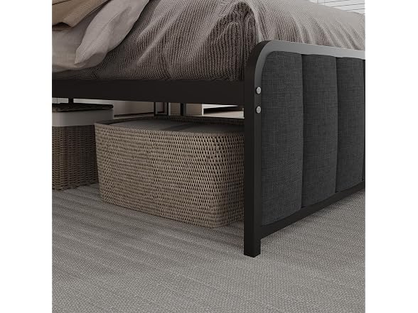 GAOMON King Bed, Storage Headboard, Grey
