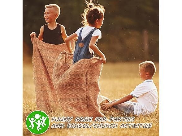 Kmise Burlap Potato Sack Race Bags (Pack of 6)