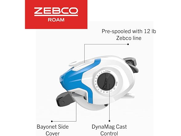 Zebco Roam Baitcast Reel and Fishing Rod Combo