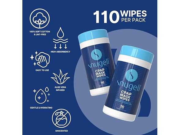 Snugell CPAP Mask Wipes, 110ct