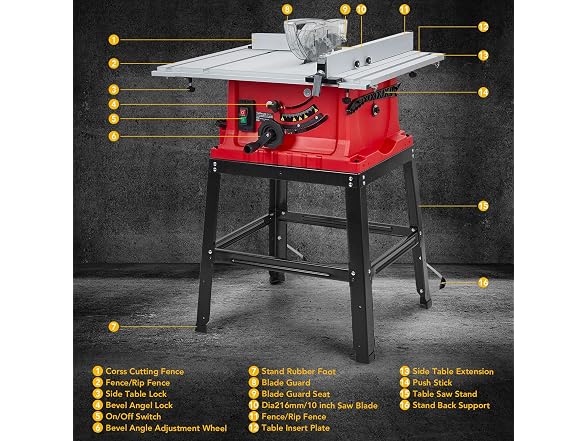 Garvee Table Saw, Garvee 10 Inch 15A