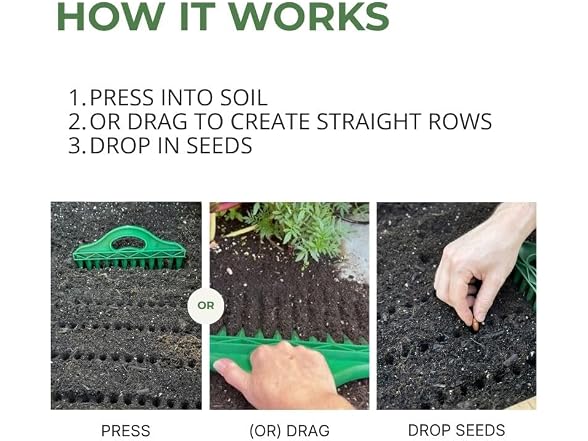 spaceurseeds GAR-27 Row Seeder Tool for Seed Spacing