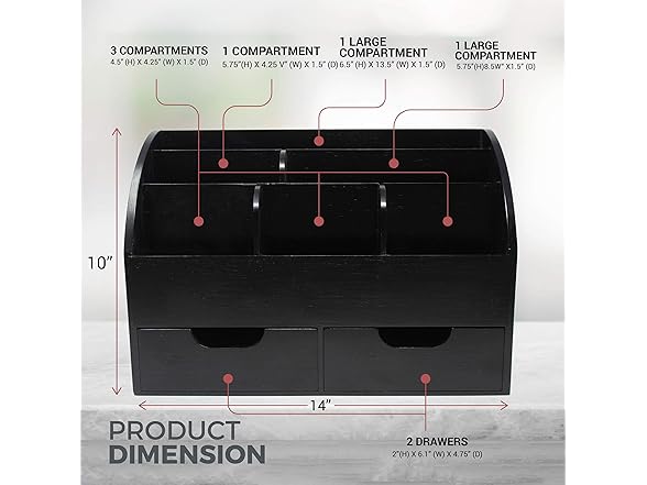 Rustic Wood Desk Organizer & Mail Rack