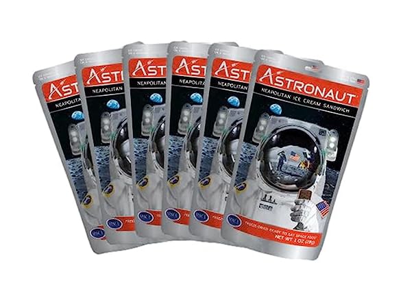 6CT Astronaut Foods Freeze-Dried Ice Cream Sandwich