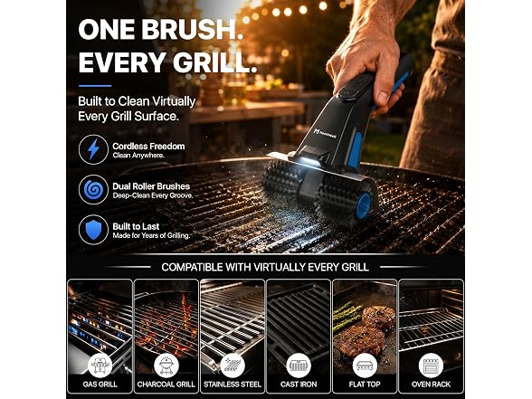 Cordless Electric Grill Brush Cleaner