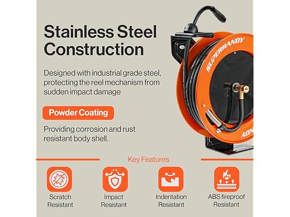 SuperHandy Air Hose Reel 3/8" x 50' 300PSI