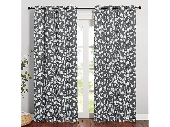 KGORGE 84" Grey & White Blackout Curtains