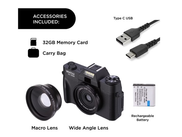Vivitar 4K 3" LED Display Digital Camera (Refurbished)
