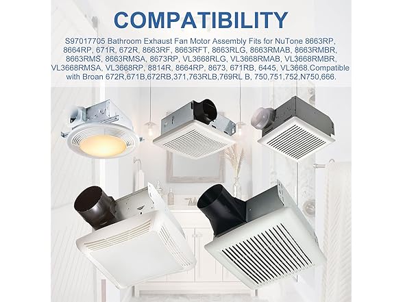 QQZ Bathroom Fan Replacement Parts