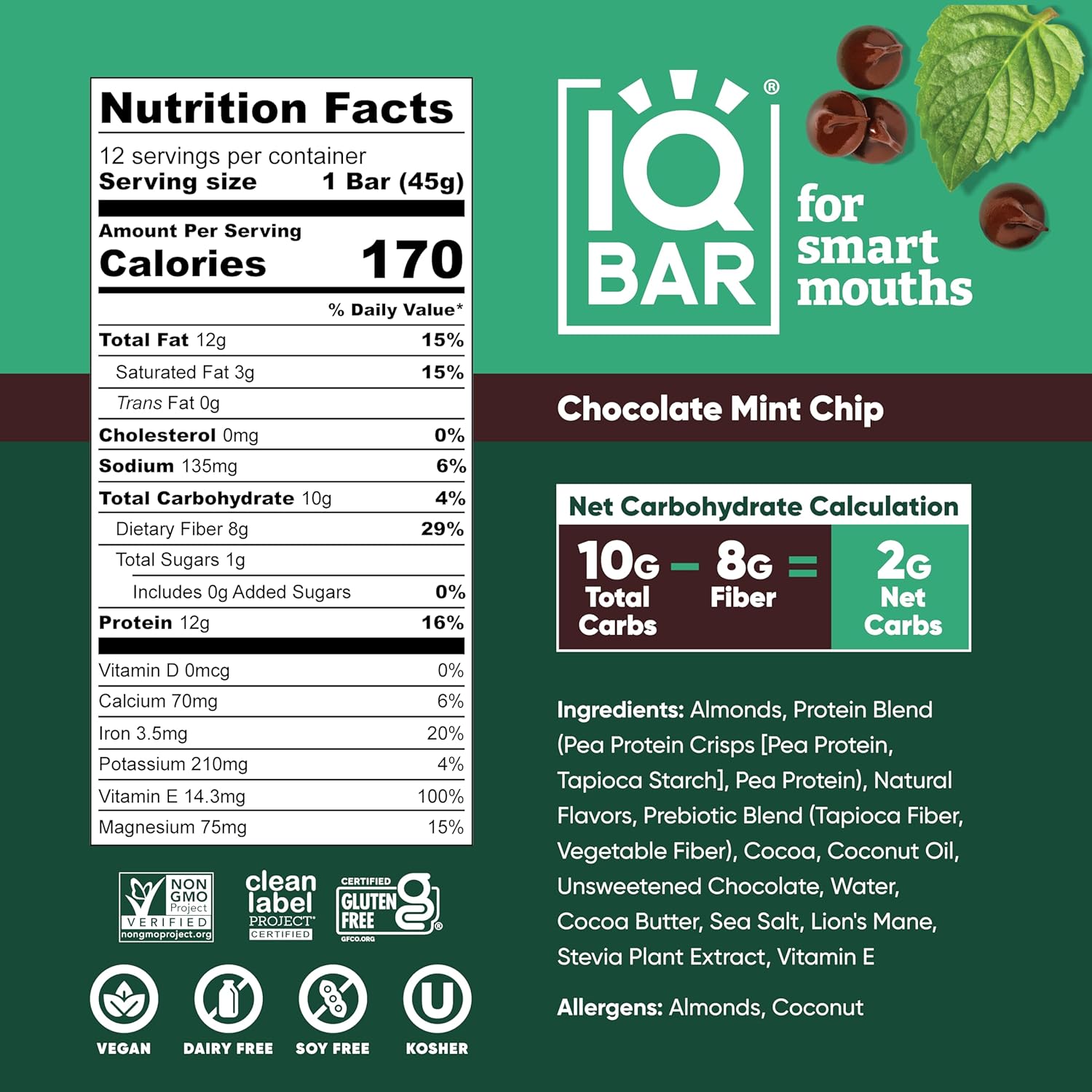 24CT IQBAR Clean Plant Protein Bars- Your Choice - Gallery 20